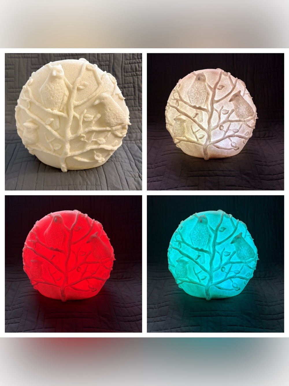 Barbara King Cardinal Illuminated Garden Decor Bird Standstone Color Changing